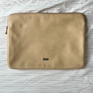 MaxMara Beige Padded Leather Laptop Pouch